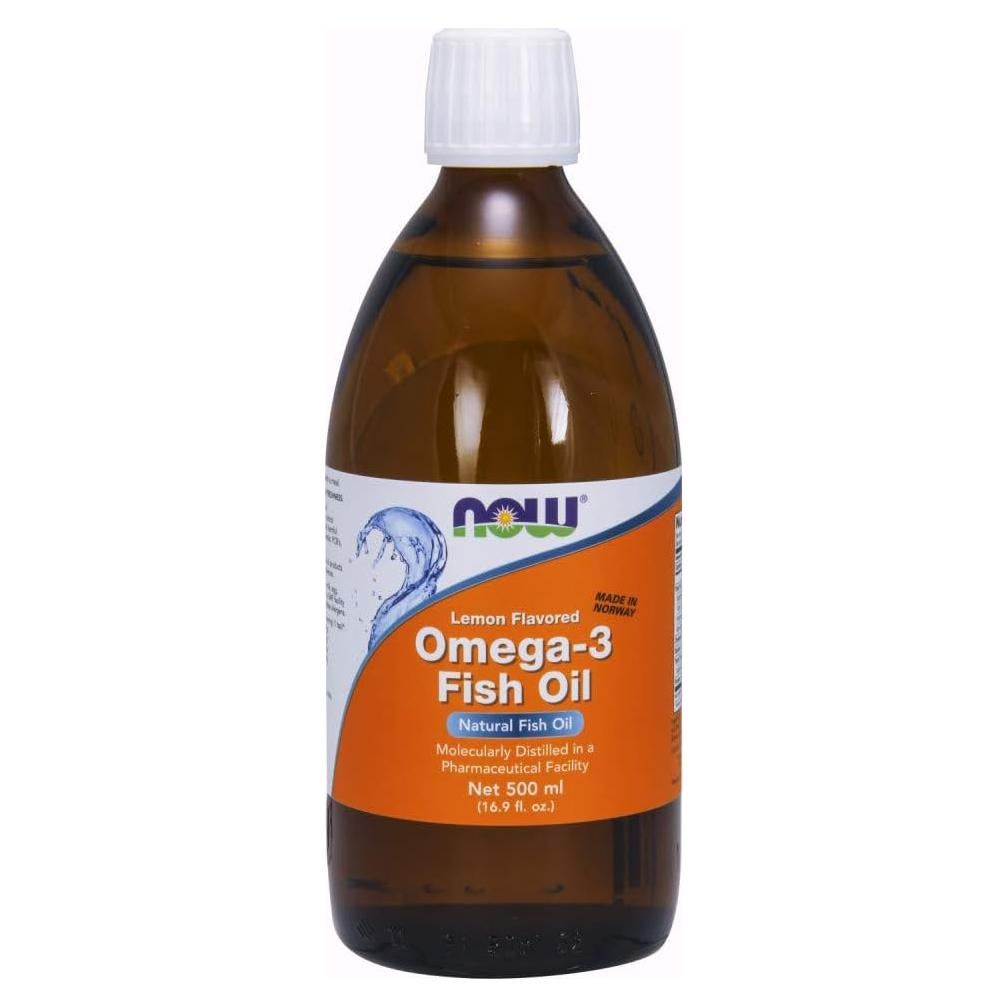 Aceite de Pescado Omega-3 NOW 500 ml Sabor Limón
