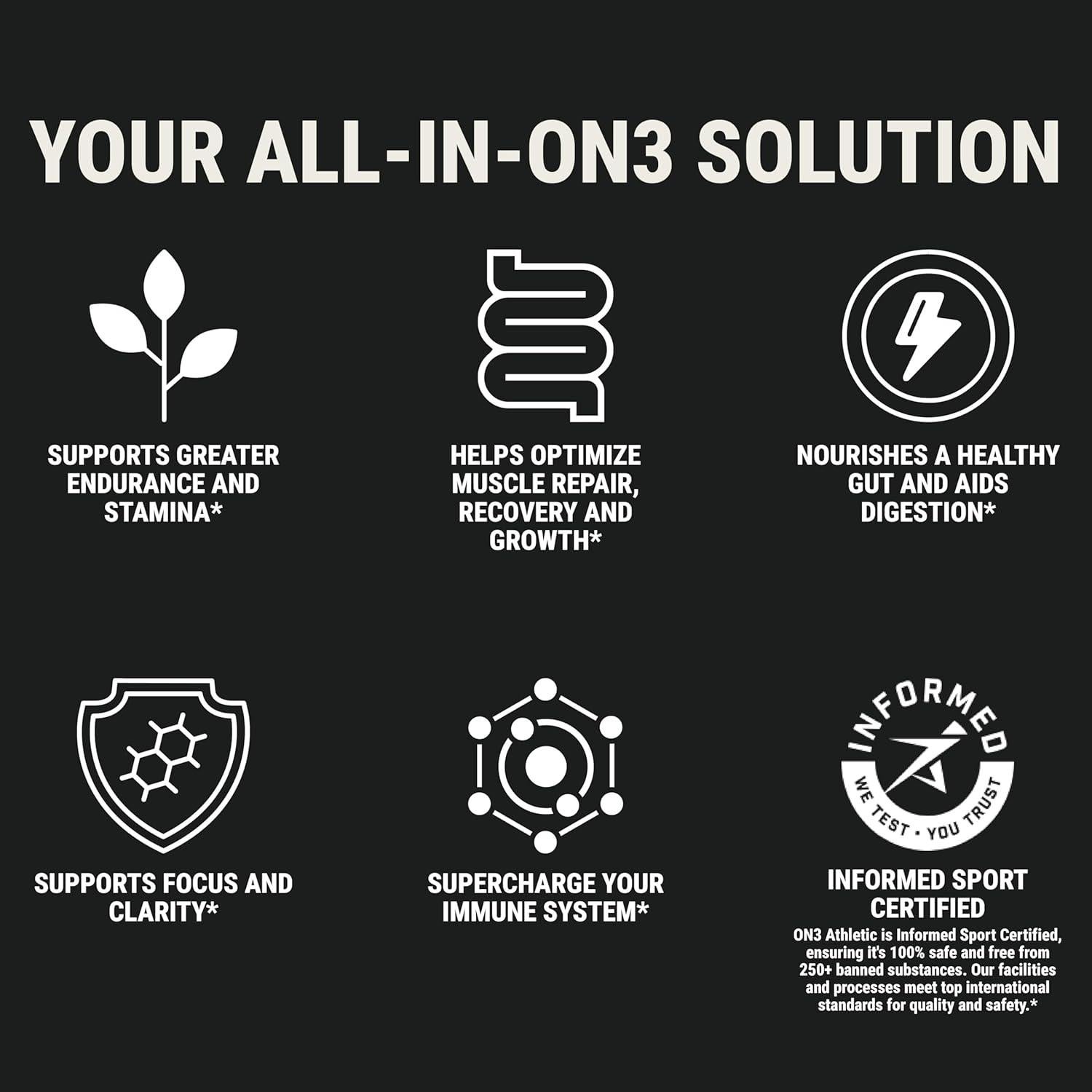 Suplemento de Proteínas Verdes ON3 Athletic Herbal 30 Porciones