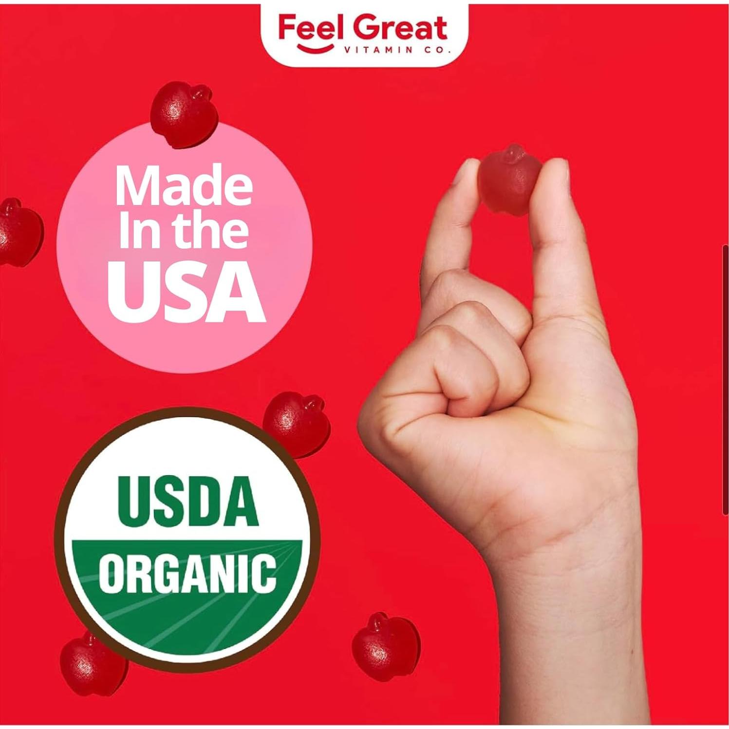 Gomitas de Vinagre de Sidra de Manzana Orgánico Feel Great 60 Unidades