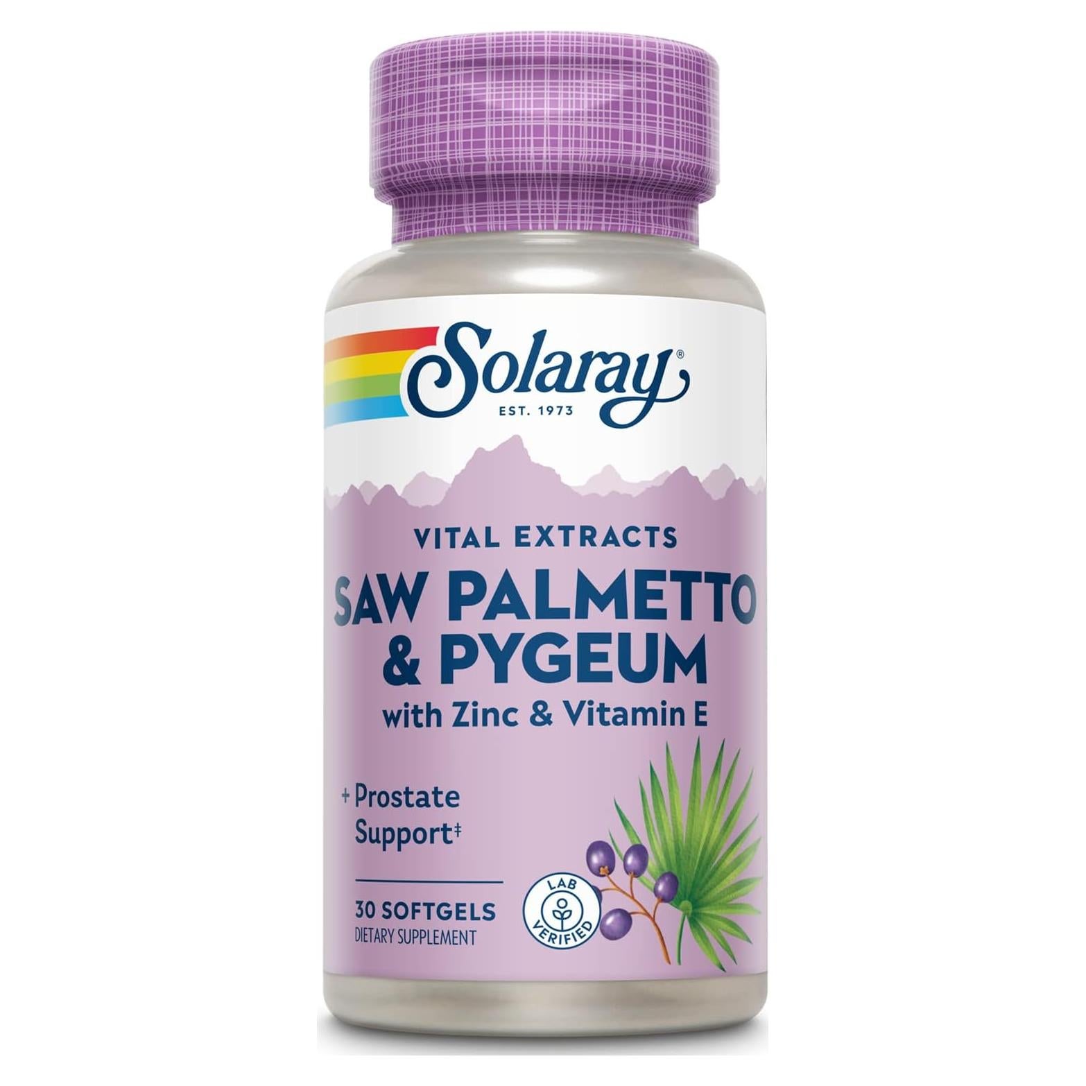 Suplemento para Próstata Solaray - Palma de Sagrado y Pygeum 30 Gelatinas