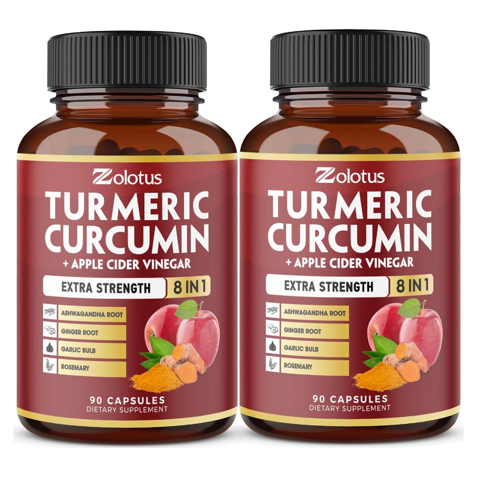 Suplemento de Cúrcuma Curcumina Zolotus 90 Cápsulas x2