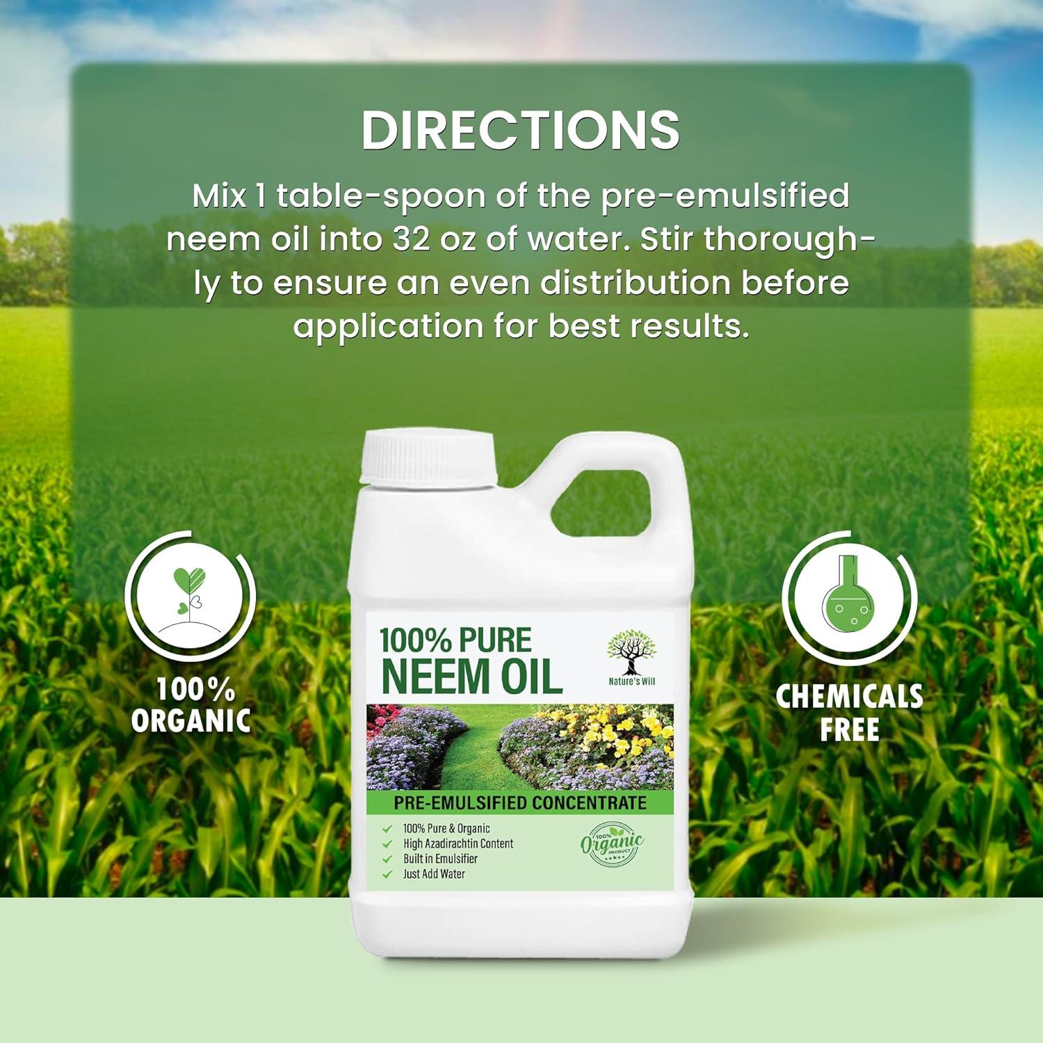 Concentrado de Aceite de Neem Pre-emulsionado Nature's Will 3.78L