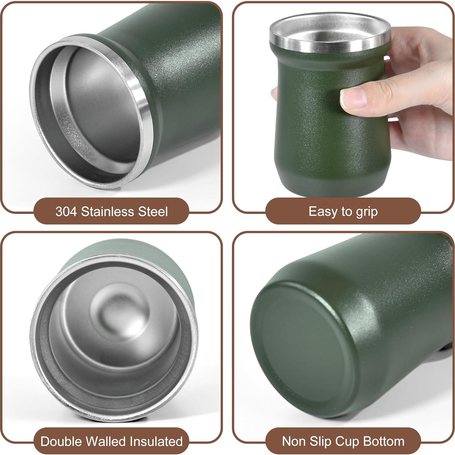 Taza de Yerba Mate AGH 148 ml Acero Inoxidable Doble Pared