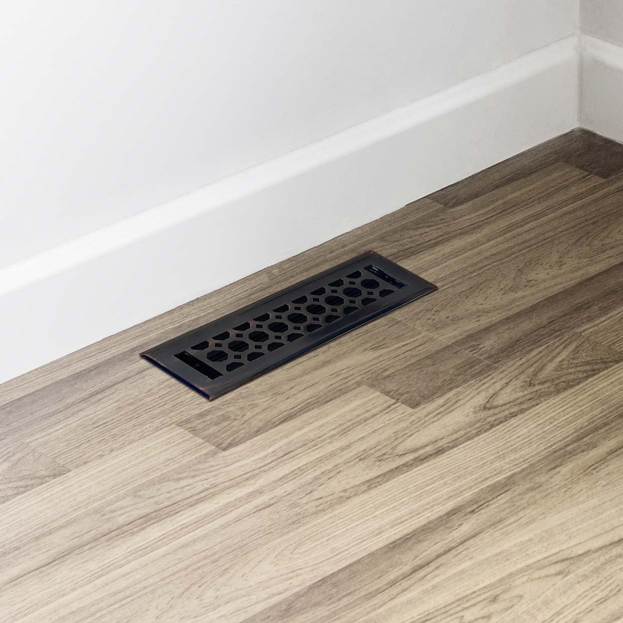 Cubierta de Ventilación de Piso Tiara - 5.08 x 25.4 cm, Acero Bronce Aceitado