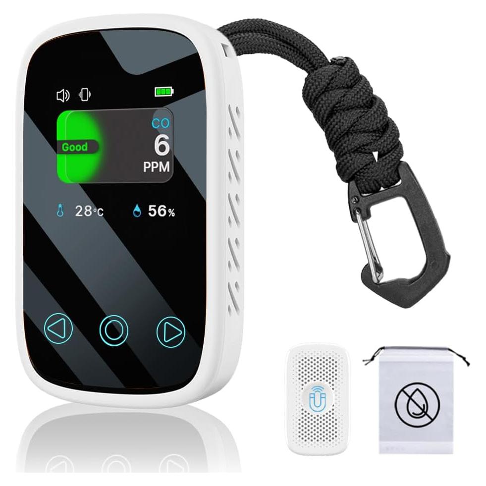 Detector de Monóxido de Carbono Giumka PTH-10D 3-en-1 Portátil