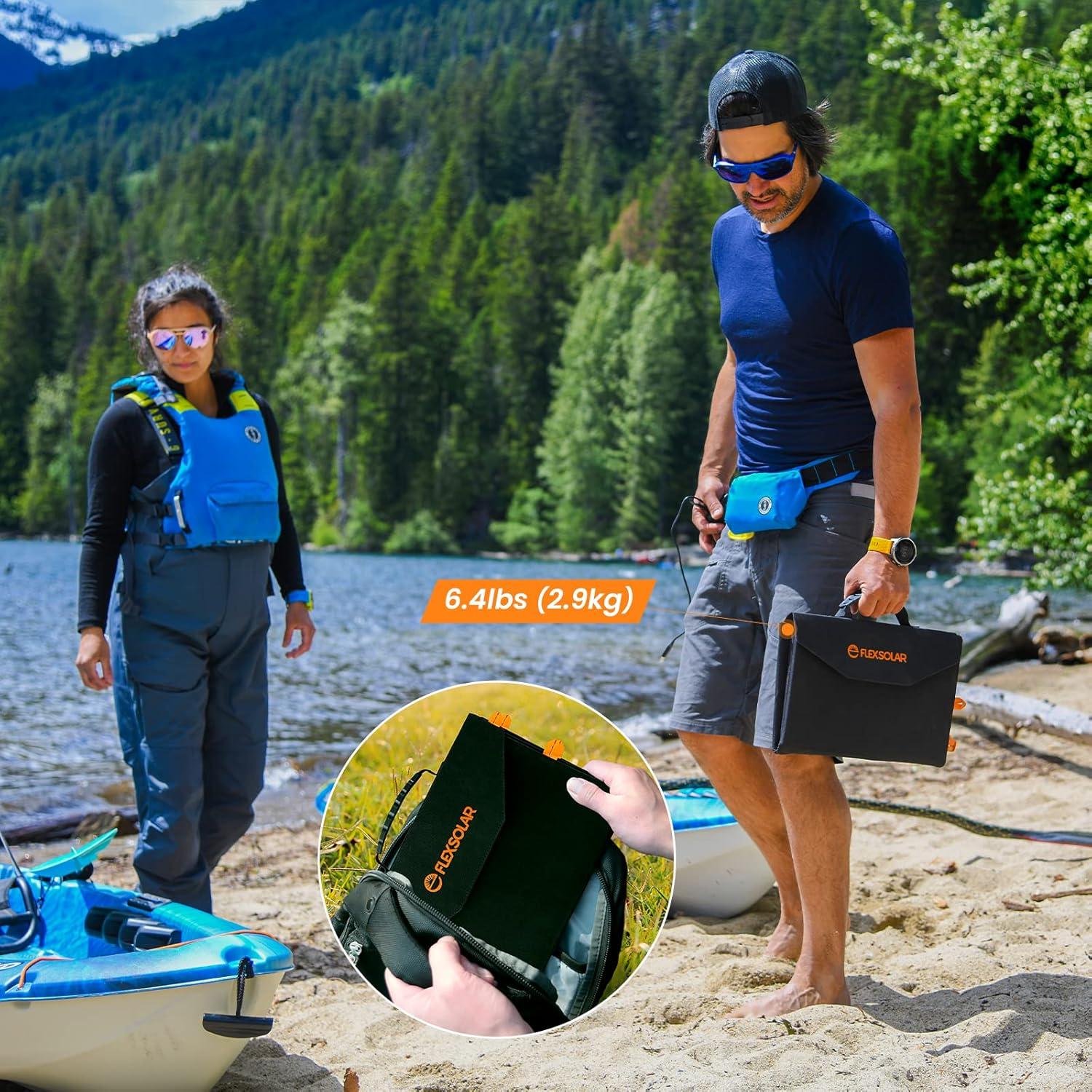 Panel Solar Plegable FlexSolar 60W USB-C QC3.0 Impermeable