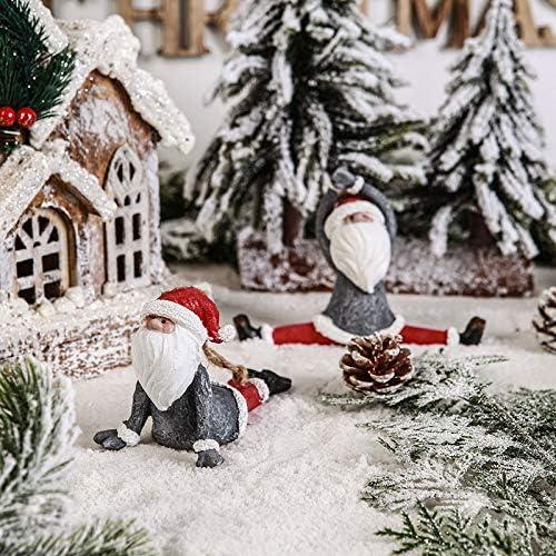 Juego de 4 Estatuas de Gnomos de Yoga Navideños KiaoTime
