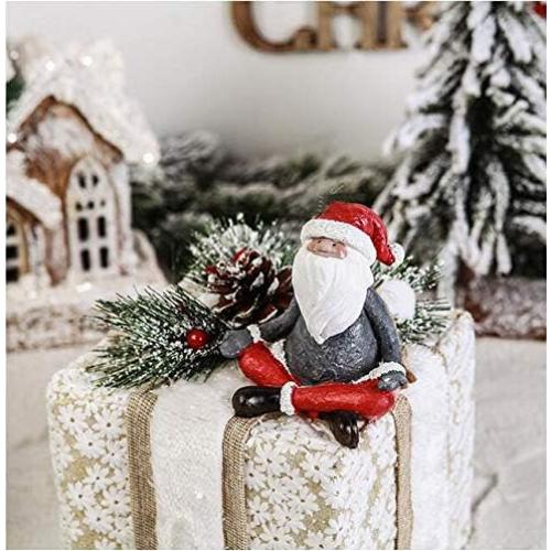 Juego de 4 Estatuas de Gnomos de Yoga Navideños KiaoTime