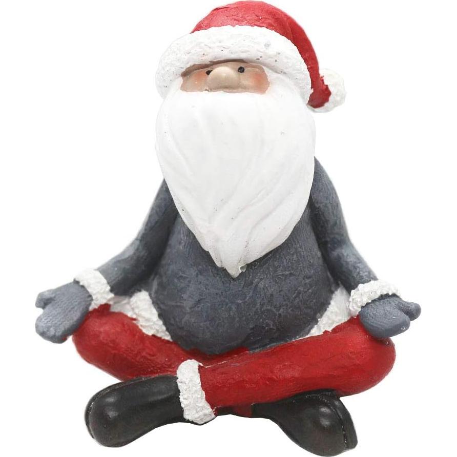 Juego de 4 Estatuas de Gnomos de Yoga Navideños KiaoTime
