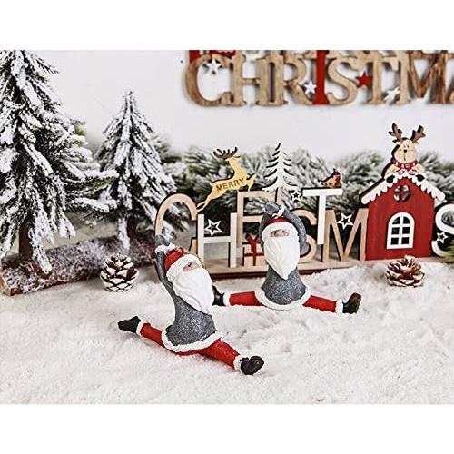 Juego de 4 Estatuas de Gnomos de Yoga Navideños KiaoTime