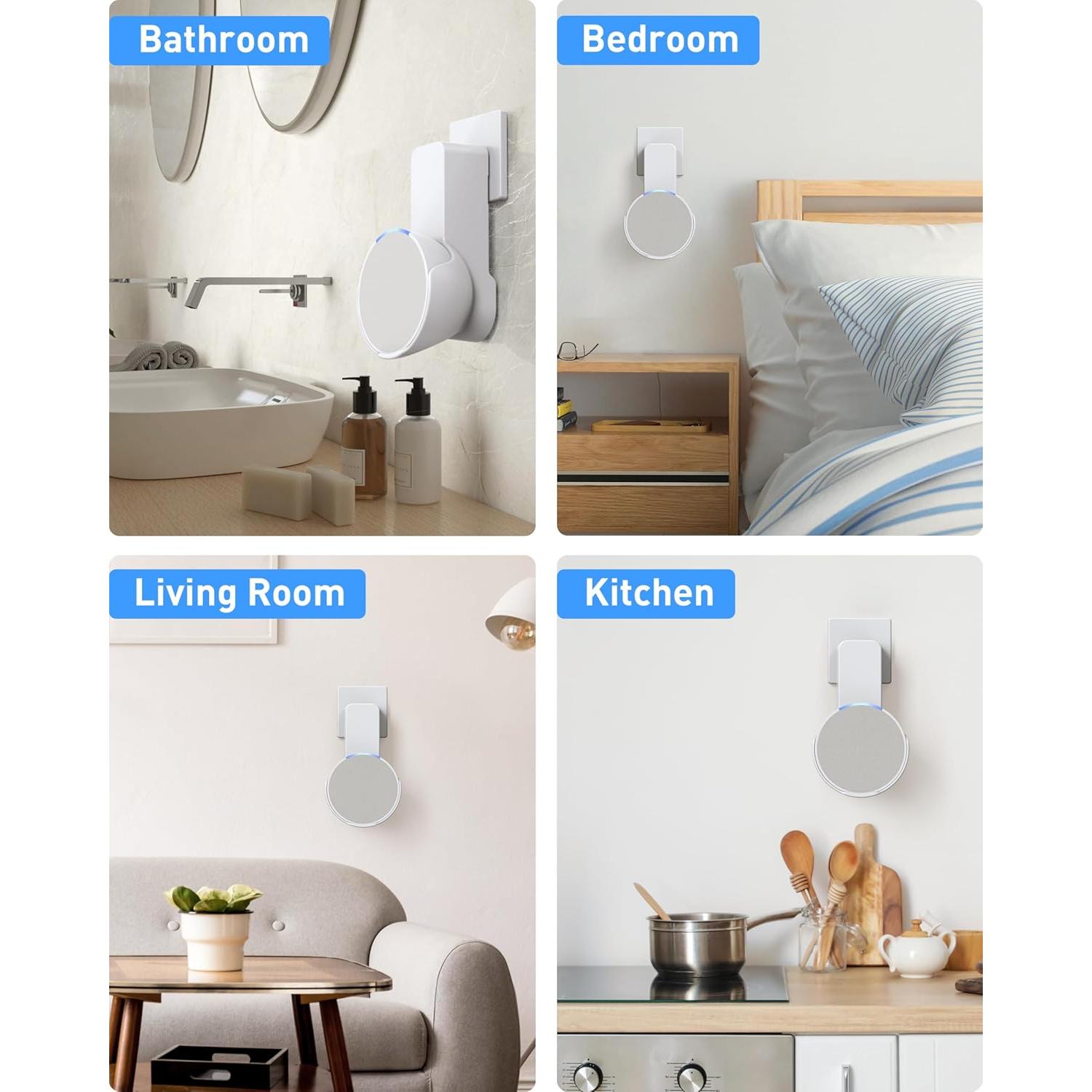 Soporte de Pared Maxonar para Echo Pop - Blanco, Sin Taladros