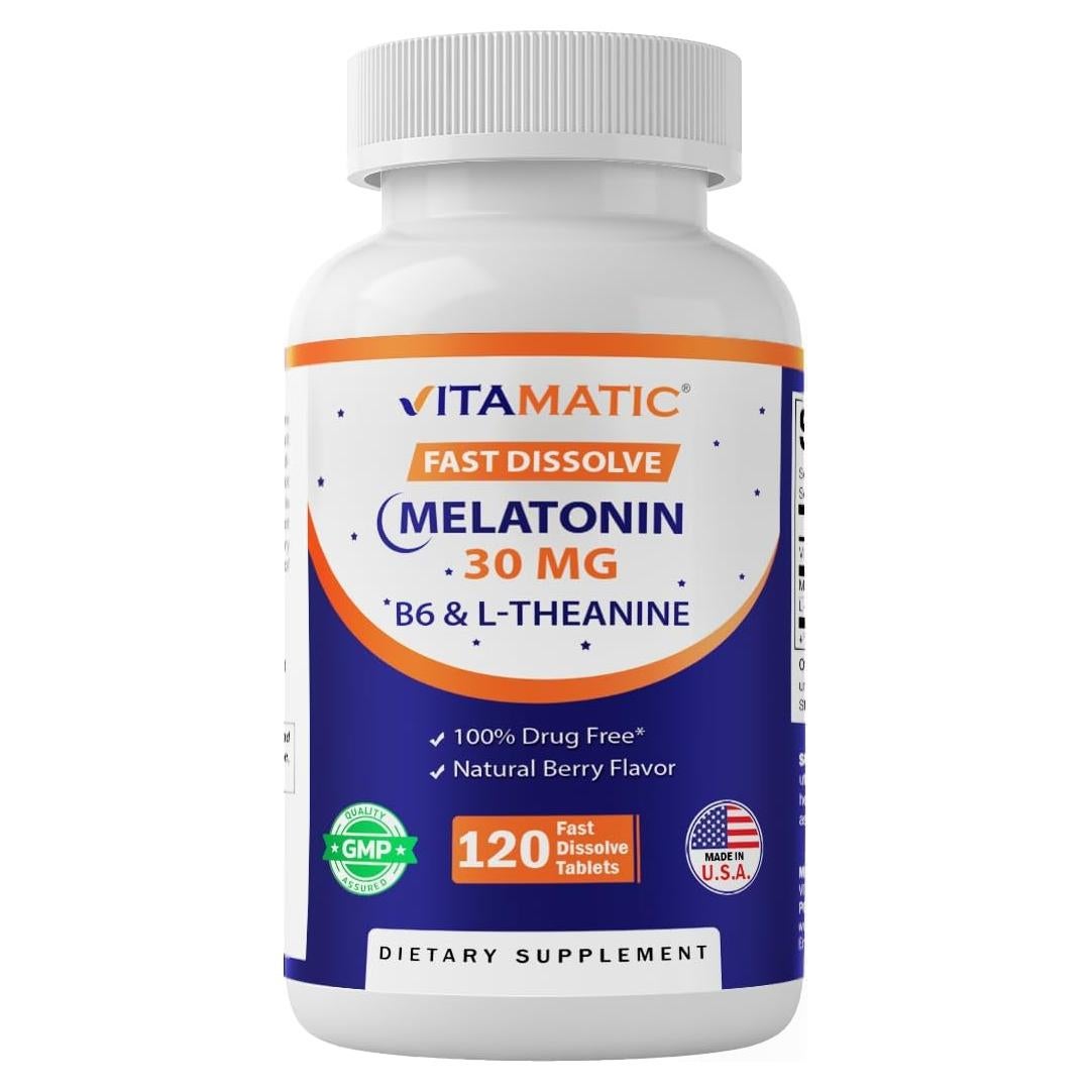 Vitamatic Melatonina 30 mg con B6 y L-Teanina 120 Tabletas