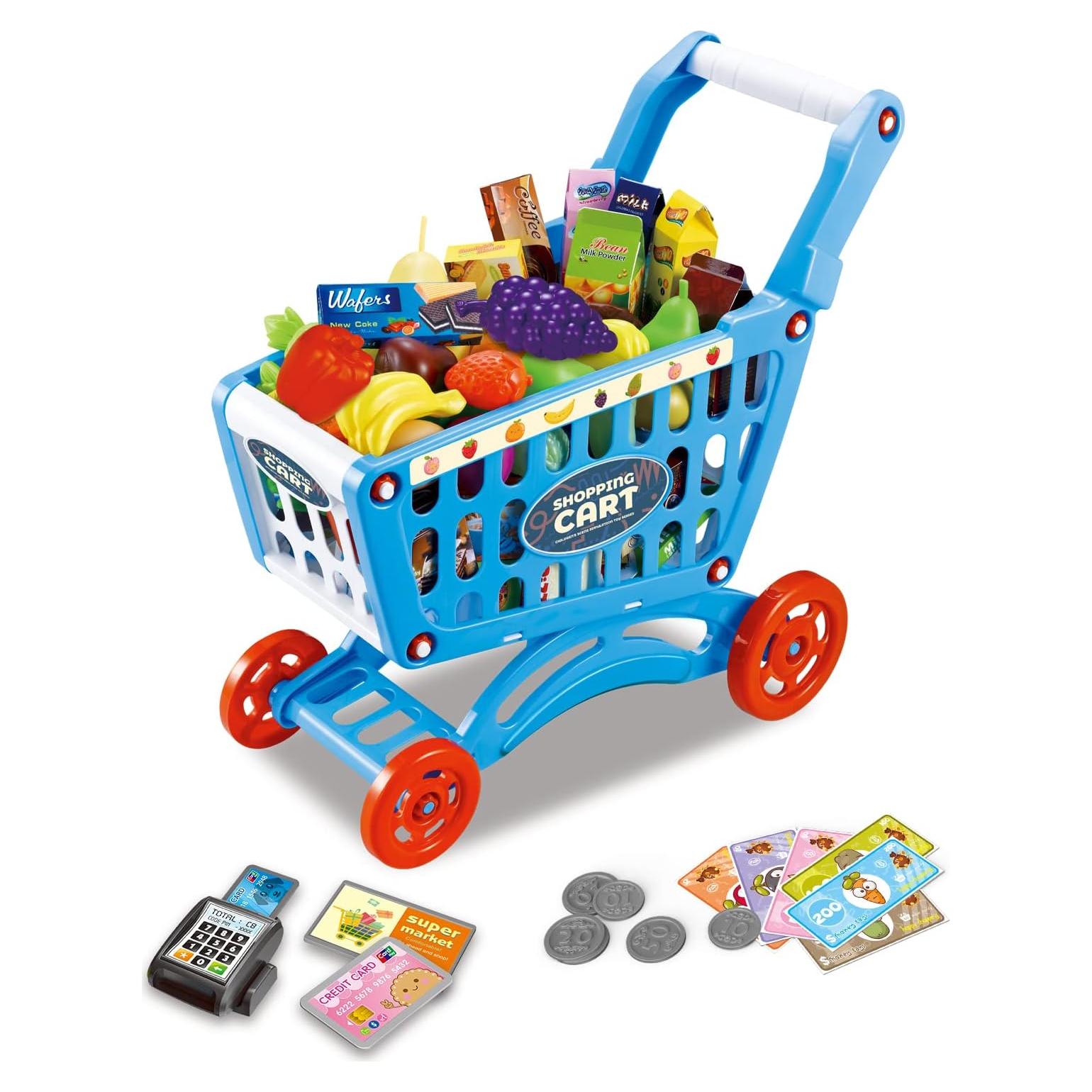 Carrito de Compras para Niños RedCrab 54 Accesorios Azul