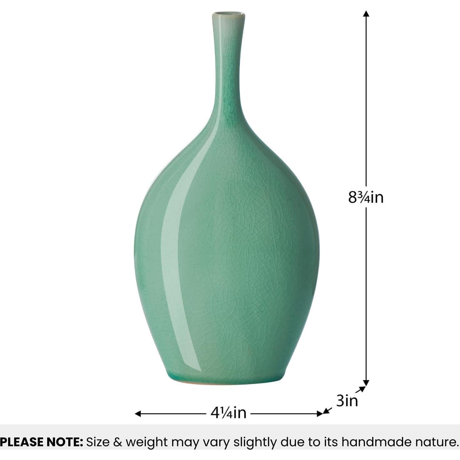 Jarrón de Cerámica Torre & Tagus Lilo Verde 22.23 cm