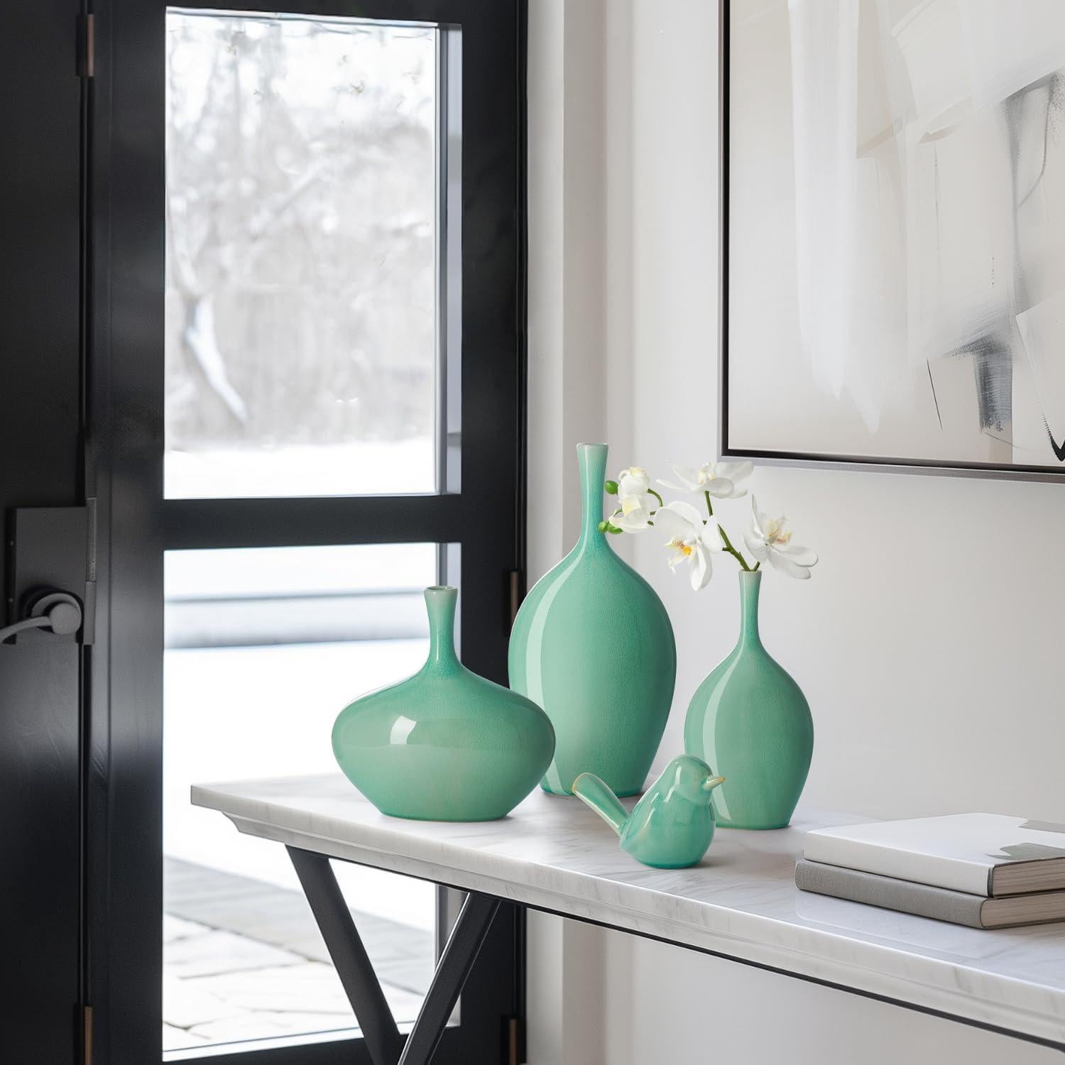 Jarrón de Cerámica Torre & Tagus Lilo Verde 22.23 cm