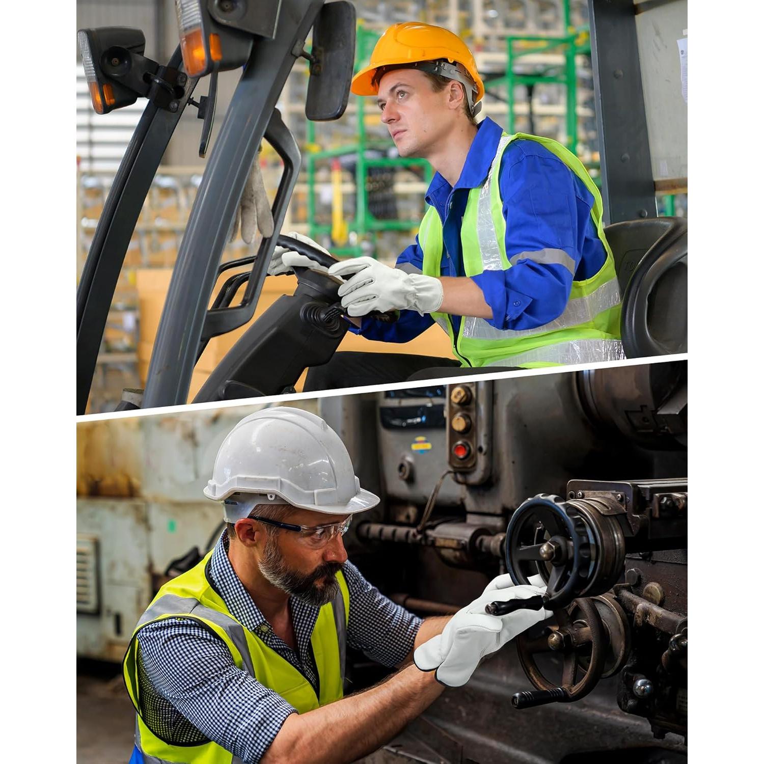 Guantes de Cuero Bencailor Beige 4 Pares para Jardinería