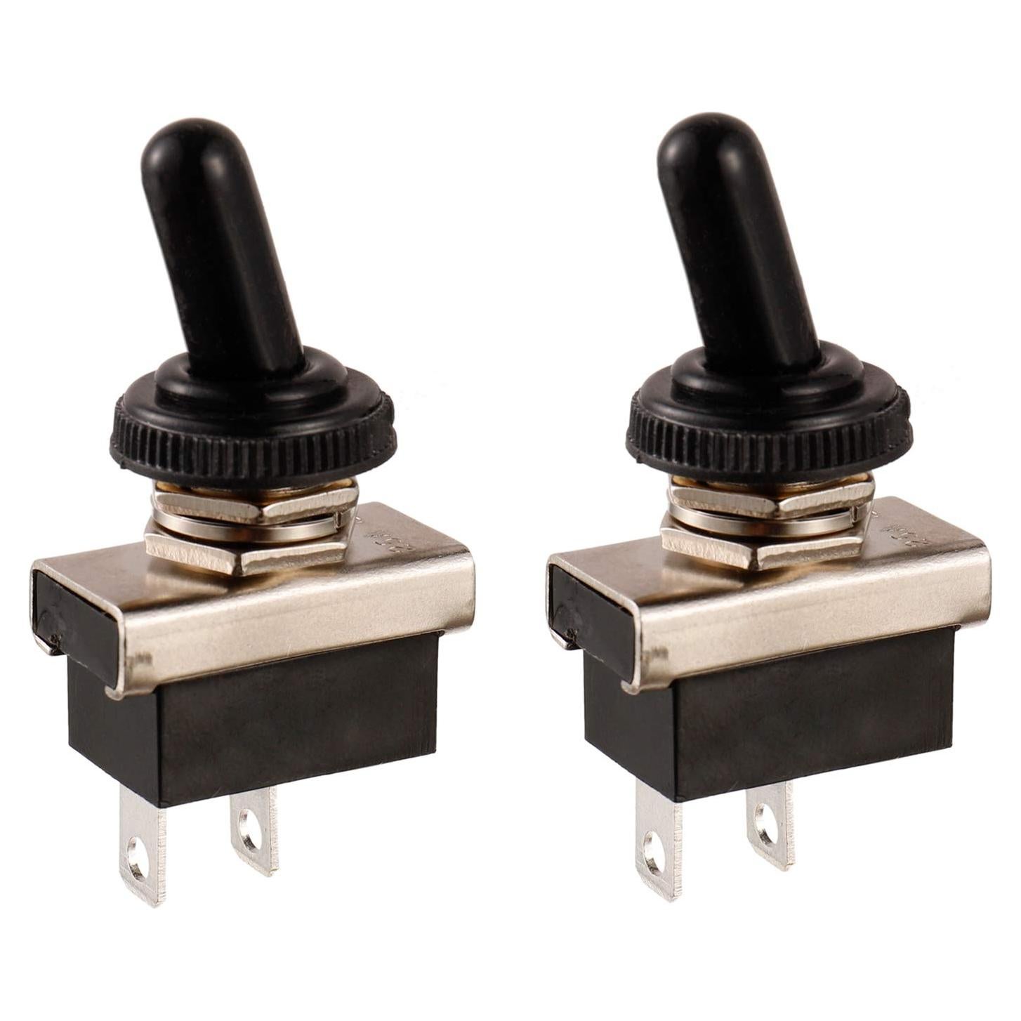 Interruptor de palanca BOJACK SPST 12V 10A con tapa impermeable - Paquete de 2