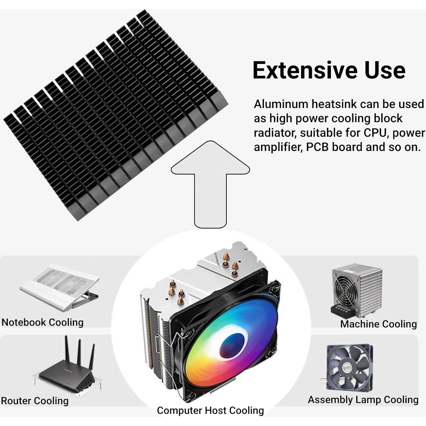 Radiador de Aletas Aluminio LiebeWH 15x12x2cm para PCB