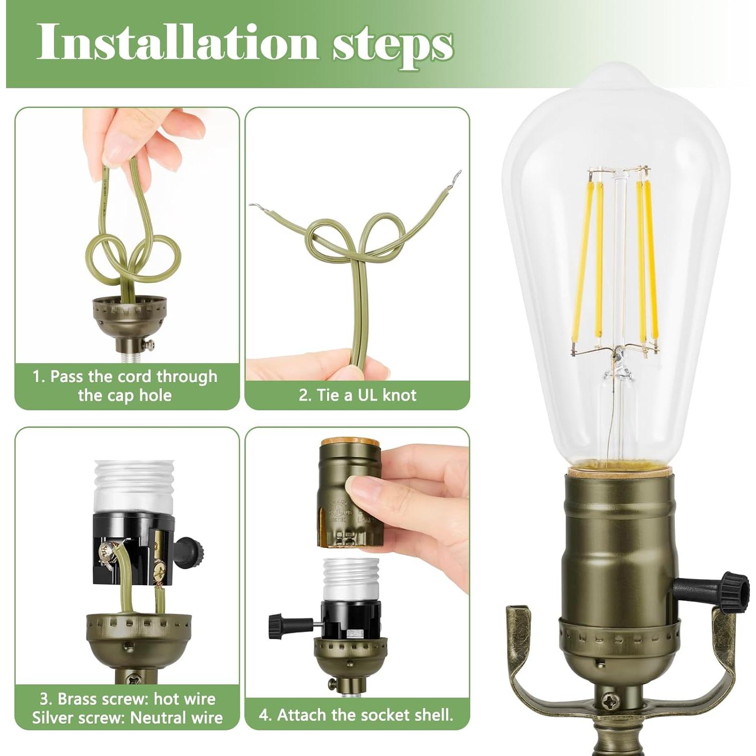 Kit de Lámpara Baocuz con Cable 3.66m y Socket E26/E27