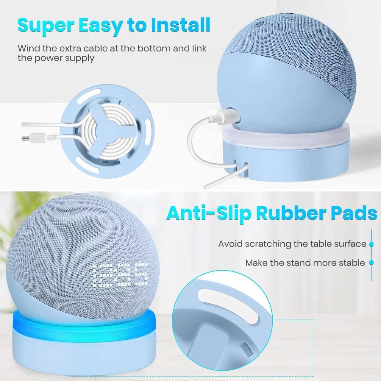 Soporte de Mesa ZUOLACO para Echo Dot 4ta/5ta Gen con Luz