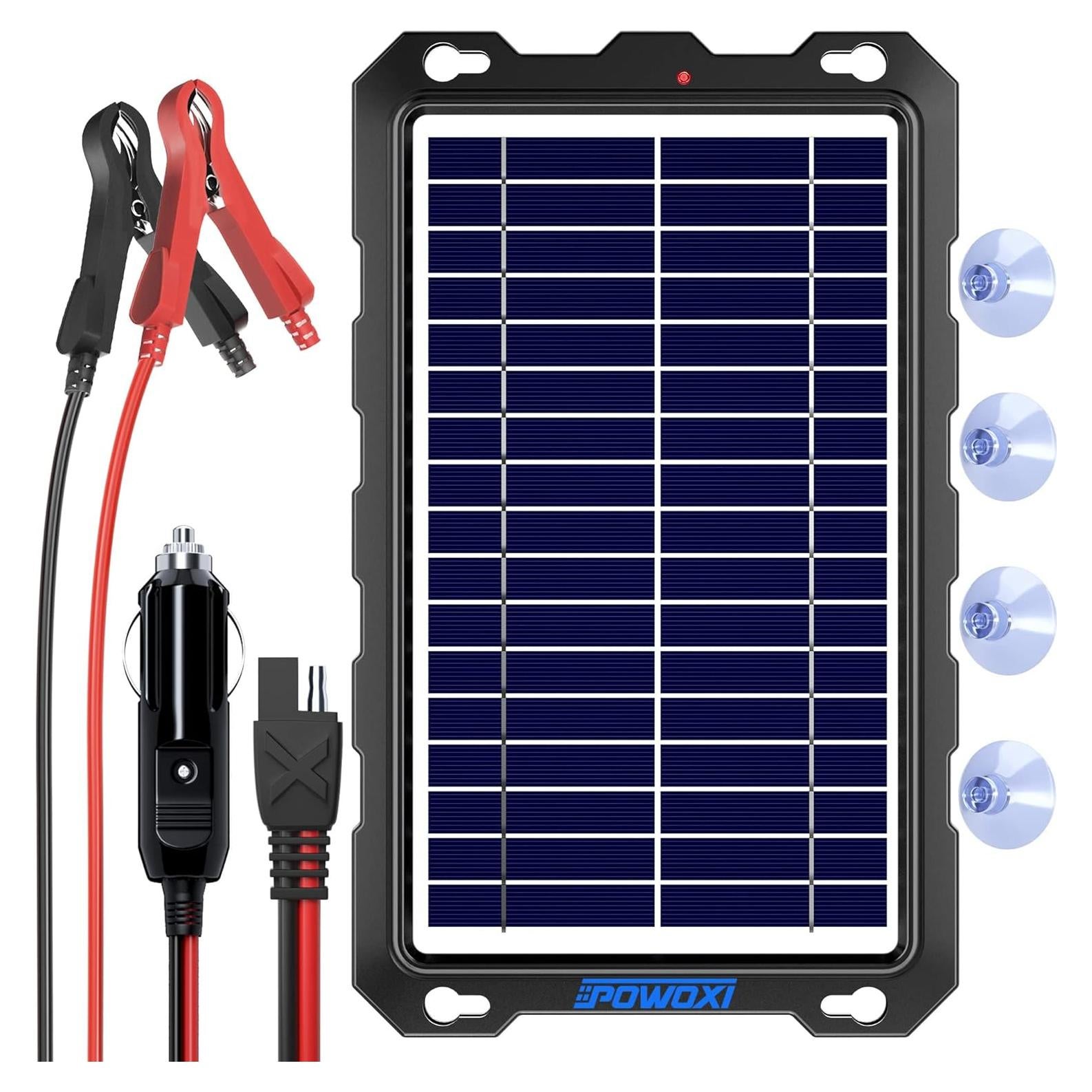 Cargador Solar POWOXI 7.5W 12V Impermeable para Baterías