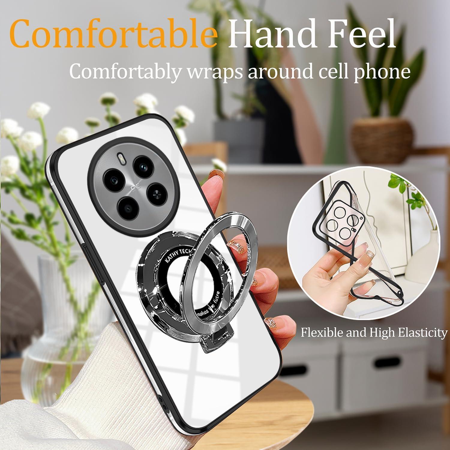 Funda Honor Magic 7 Pro Silicona Negra con Soporte Anillo