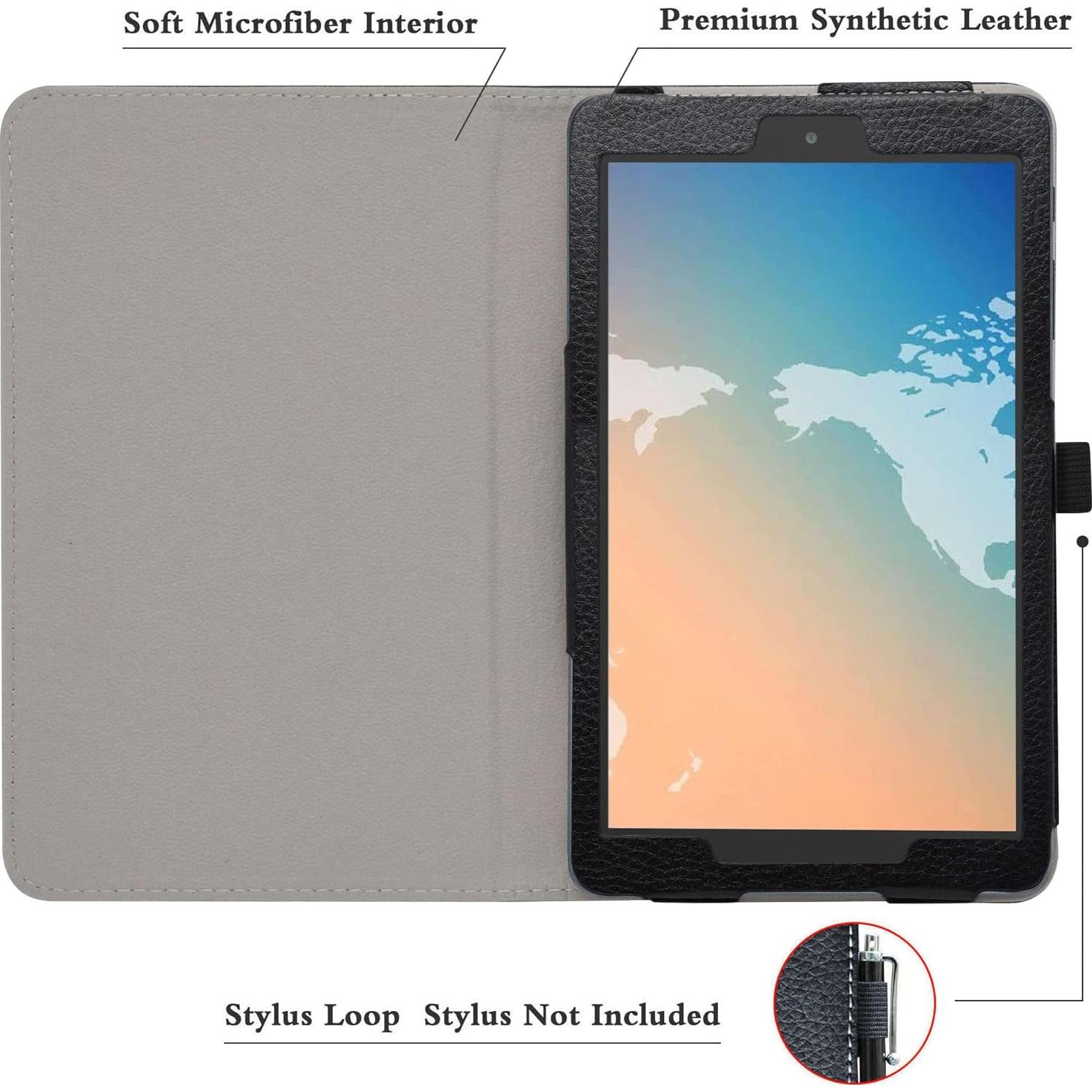 Funda de Cuero PU Bige Case para Tableta Alcatel TCL 8"