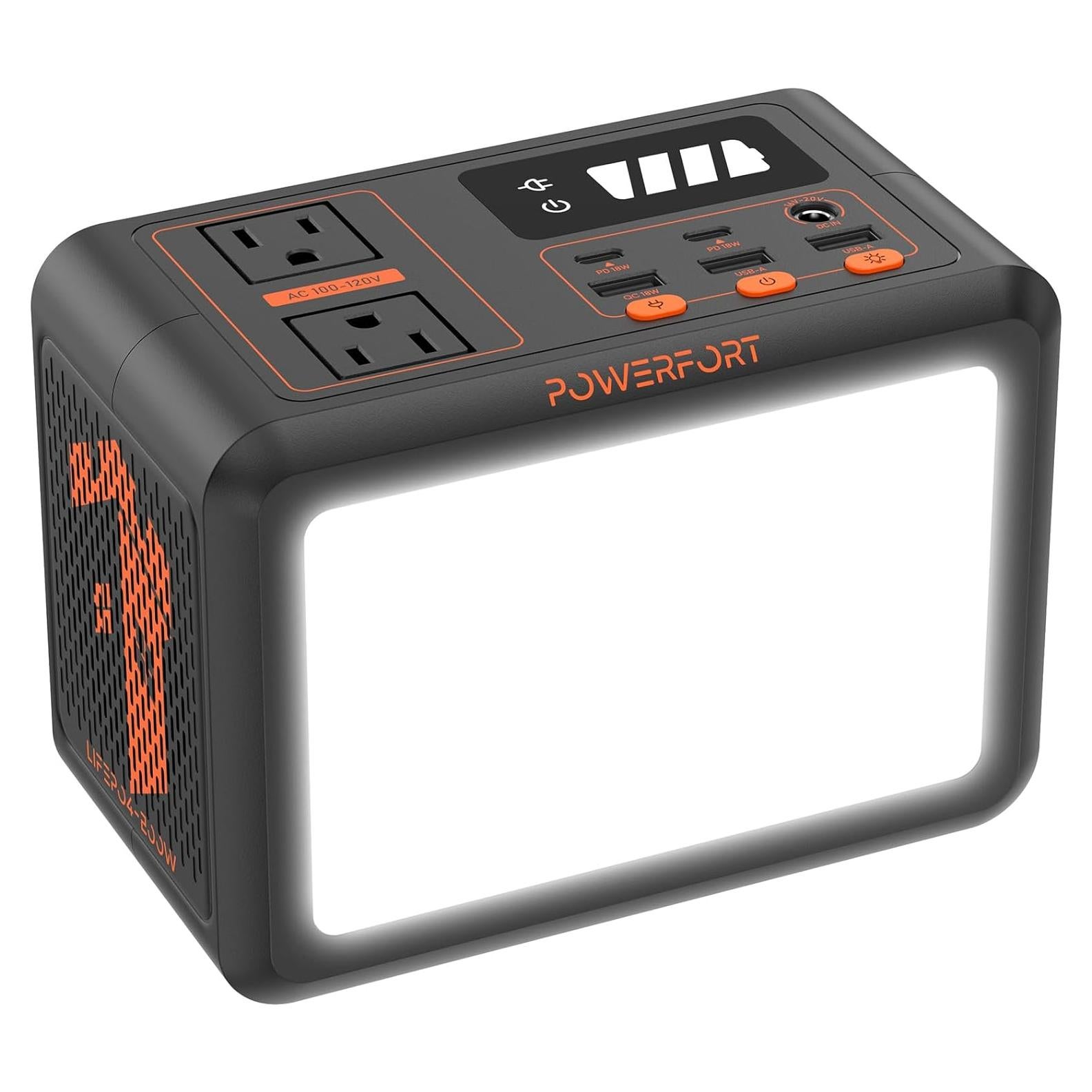 Estación de Energía Portátil PowerFort PF200 150W 99Wh AC USB