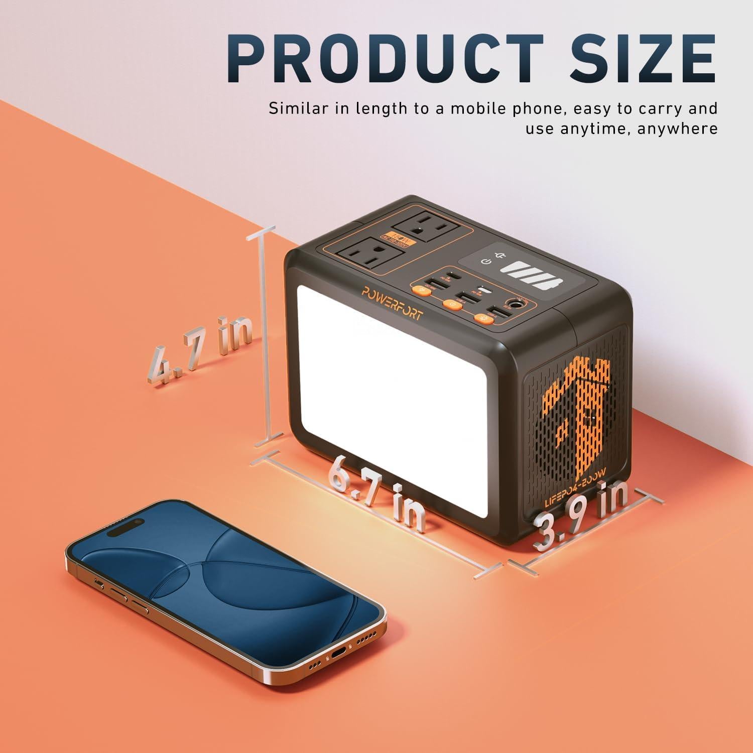 Estación de Energía Portátil PowerFort PF200 150W 99Wh AC USB