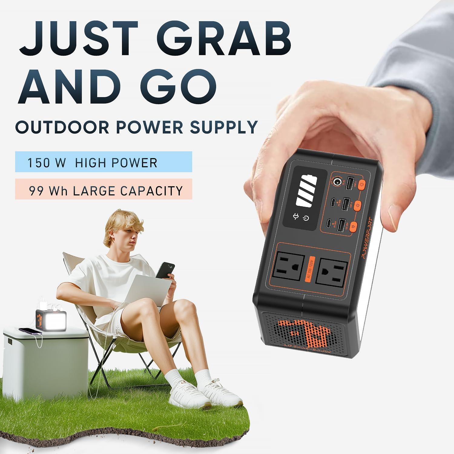 Estación de Energía Portátil PowerFort PF200 150W 99Wh AC USB