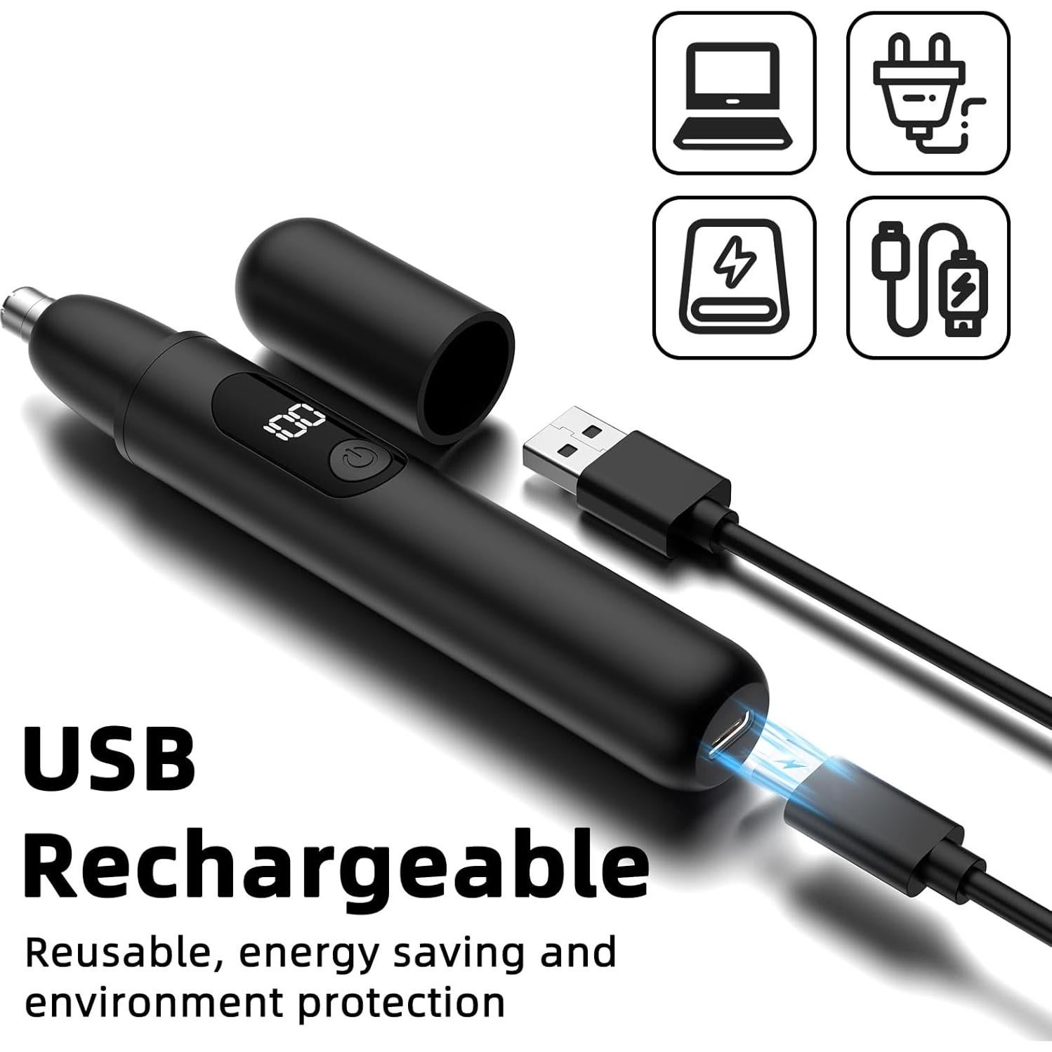 Recortador de Vello Nasal y Auricular Smity Negro Recargable