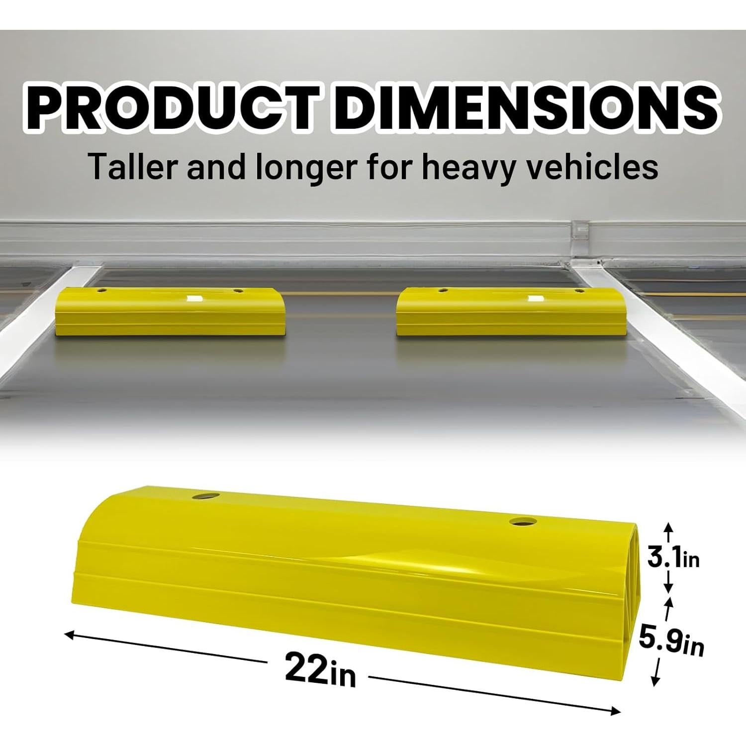 Tope de Estacionamiento ROBLOCK 55.88 cm Amarillo 2 Piezas