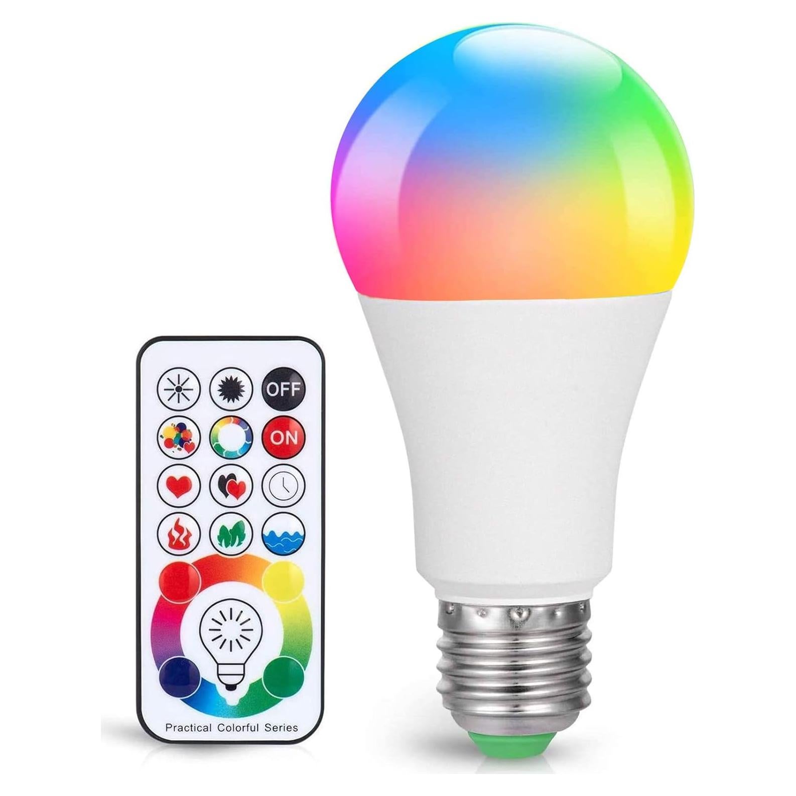 Bombilla LED SUNNEST RGBW E27 10W 820LM Regulable con Control Remoto