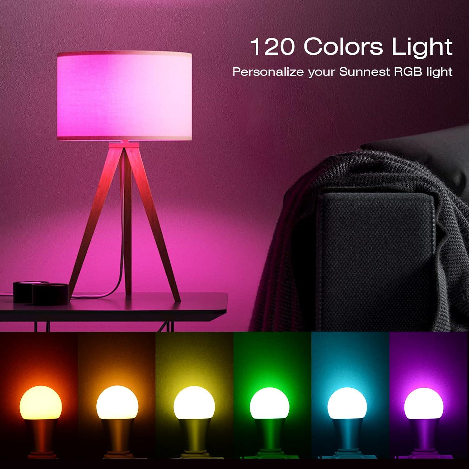 Bombilla LED SUNNEST RGBW E27 10W 820LM Regulable con Control Remoto