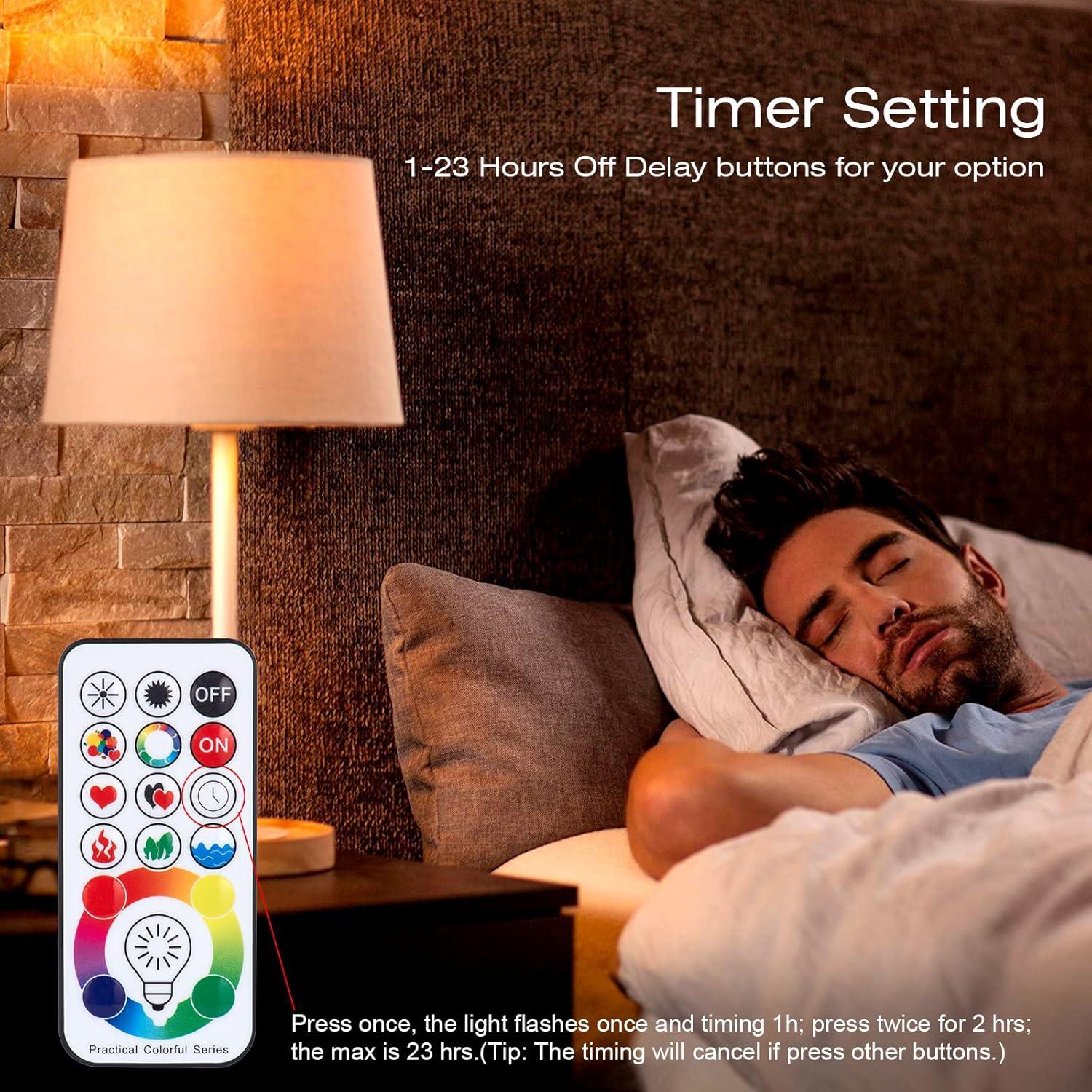 Bombilla LED SUNNEST RGBW E27 10W 820LM Regulable con Control Remoto