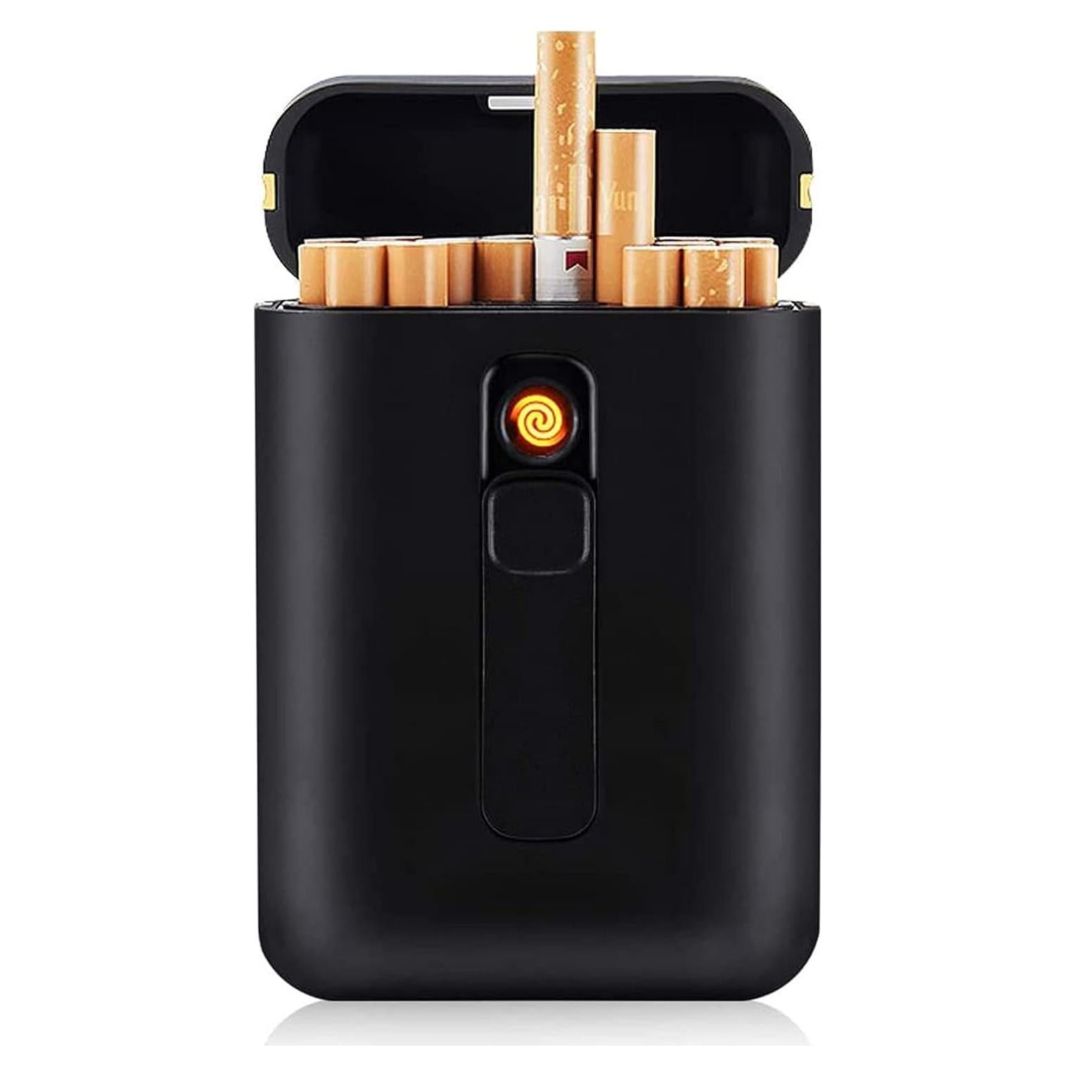 Estuche para Cigarrillos con Encendedor Integrado CKKC Negro