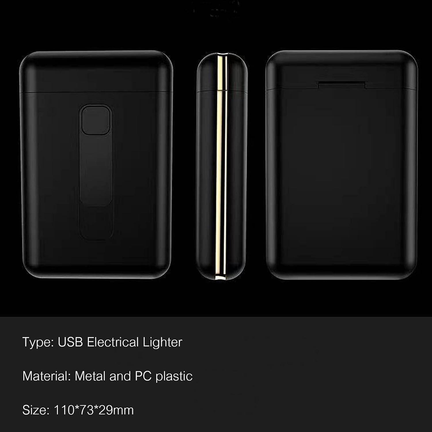 Estuche para Cigarrillos con Encendedor Integrado CKKC Negro