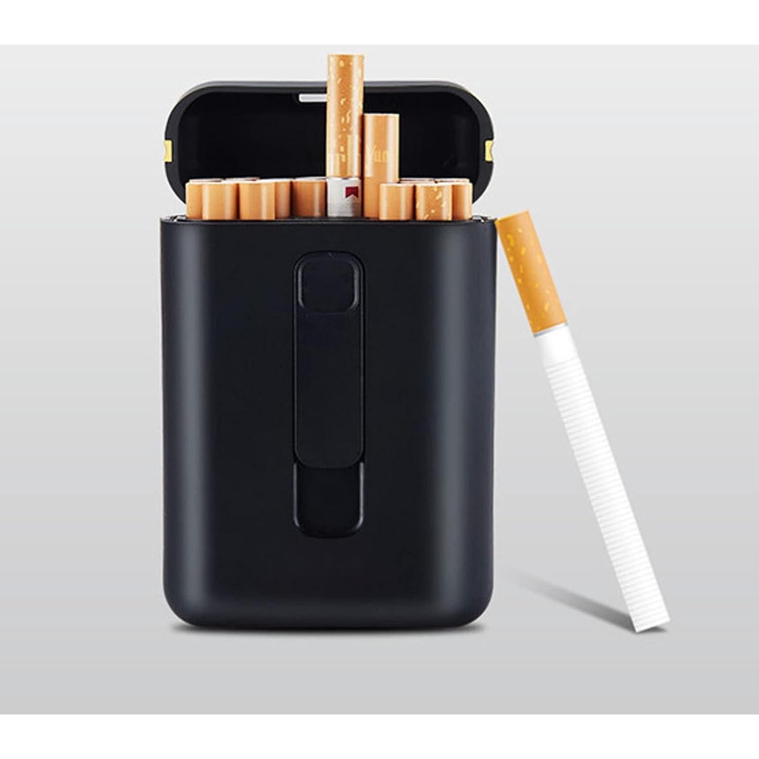 Estuche para Cigarrillos con Encendedor Integrado CKKC Negro