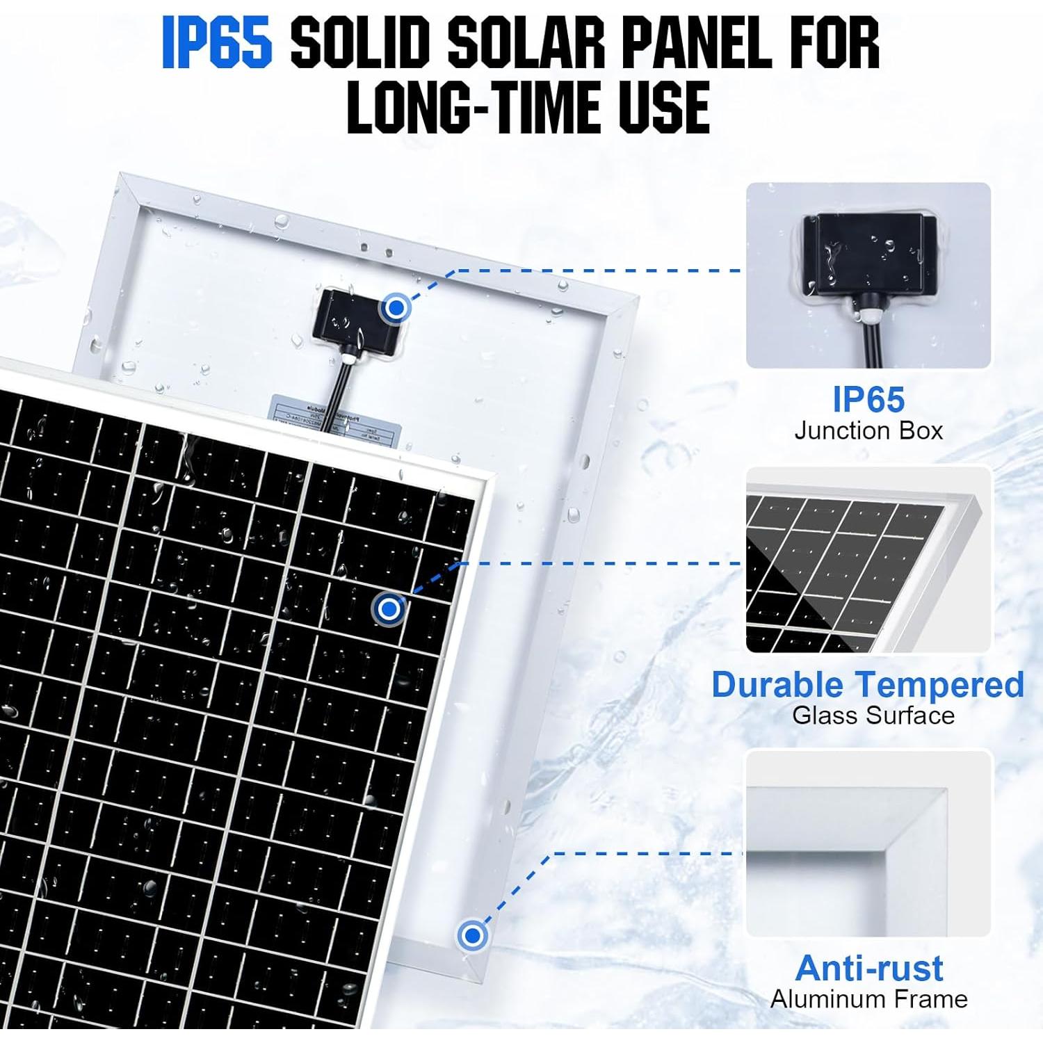 Kit Solar Off Grid ECO-WORTHY 25W 12V Panel y Controlador