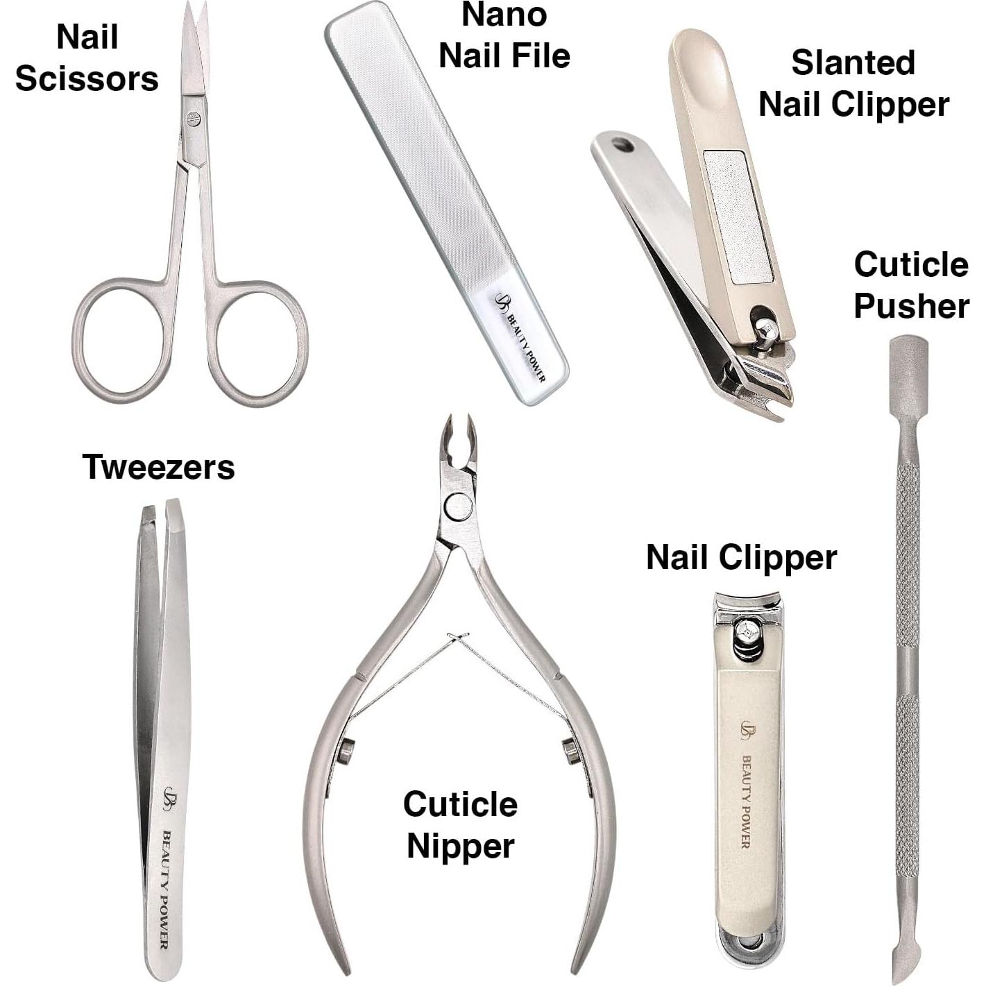 Juego de Manicura y Pedicura 7 en 1 Beauty Power - Acero Inoxidable