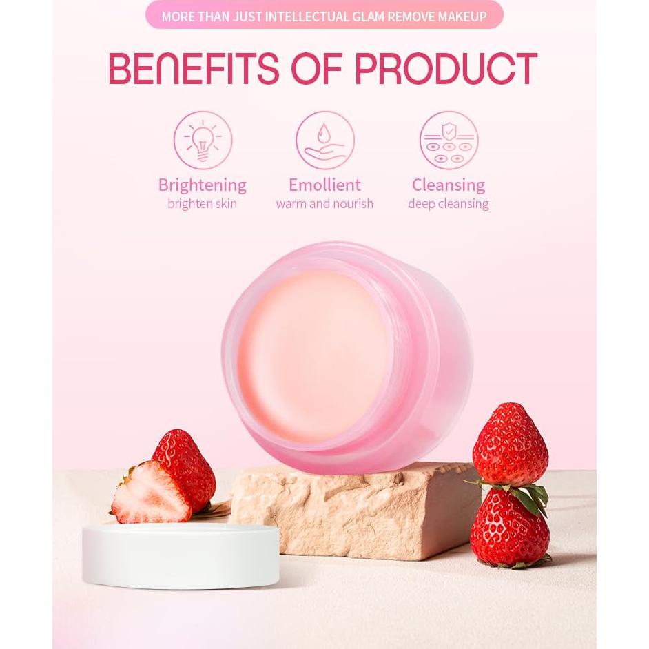 Bálsamo Limpiador Desmaquillante Natural GLOWSKNN 100g Fresa