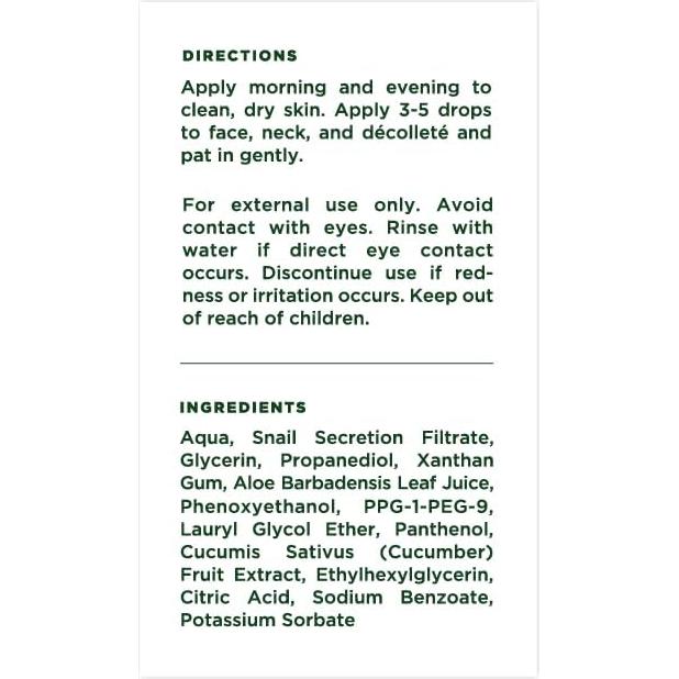 Suero Hidratante de Mucina de Caracol Tree of Life 29.57 ml