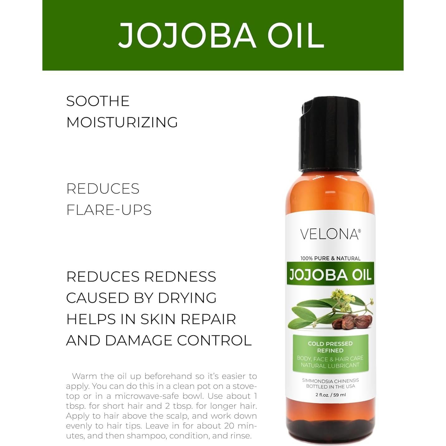 Aceite de Jojoba Velona 60 ml 100% Puro y Natural Hidratante