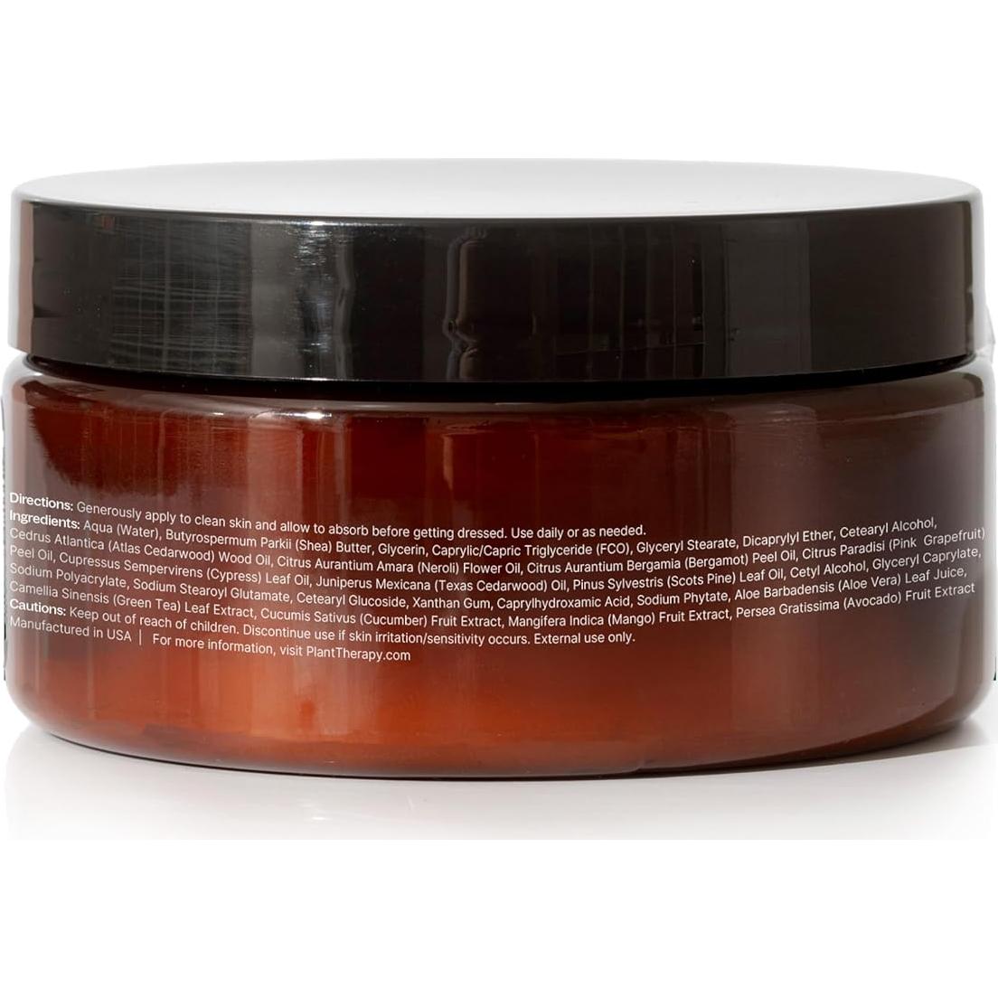 Crema Corporal Plant Therapy Bergamota y Cedro 226 g Hidratante