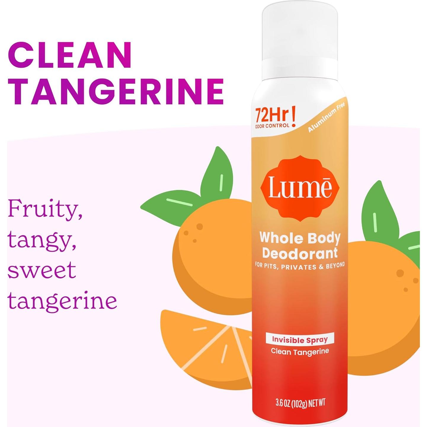 Lume Spray Desodorante Invisible 2 Unidades Mandarina Limpia
