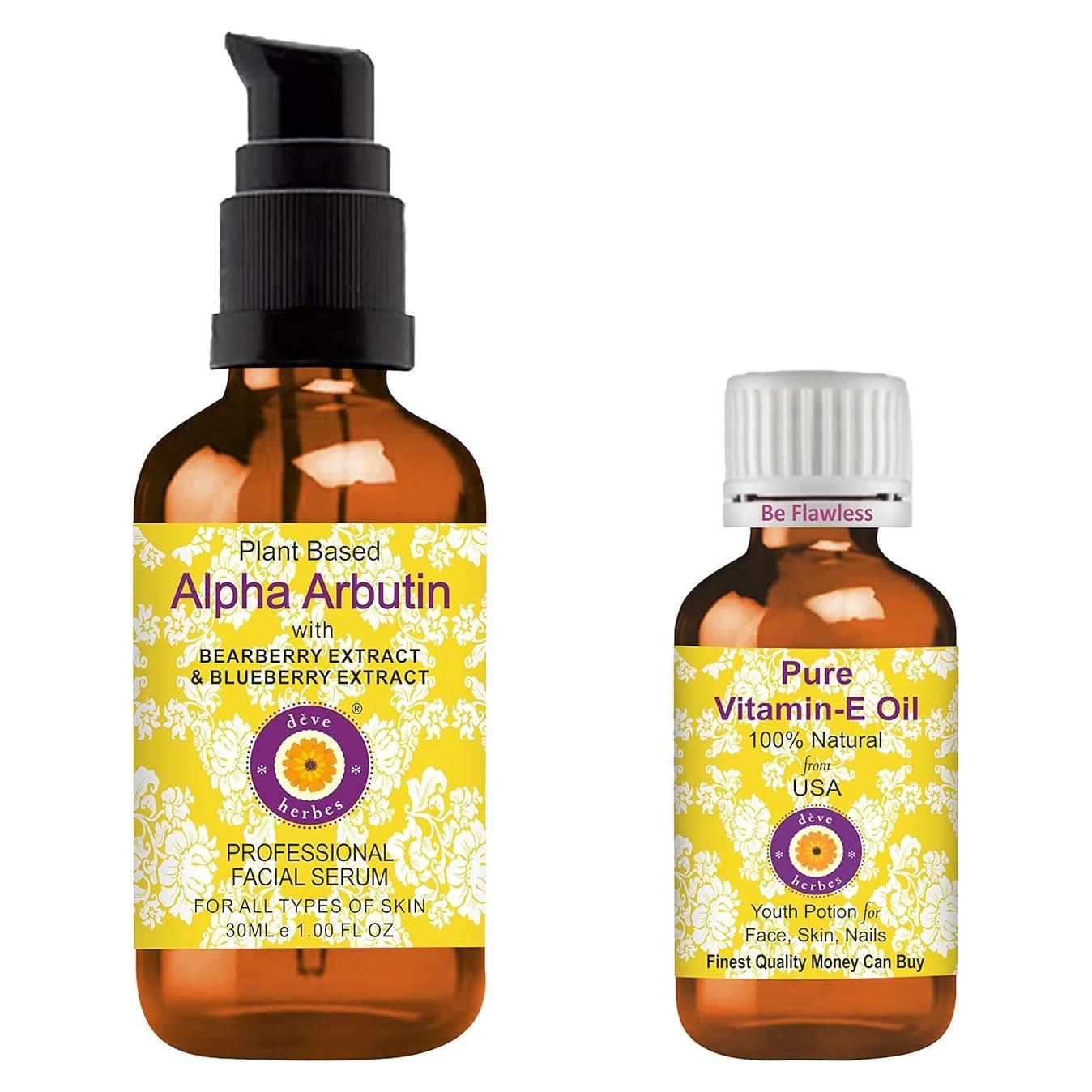 Suero Facial Alfa Arbutina Deve Herbes 30ml + Vitamina E 10ml