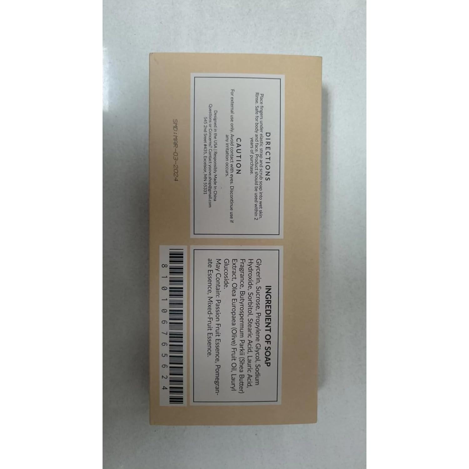 Jabón Natural Exfoliante Yoove 3 Piezas con Frutas