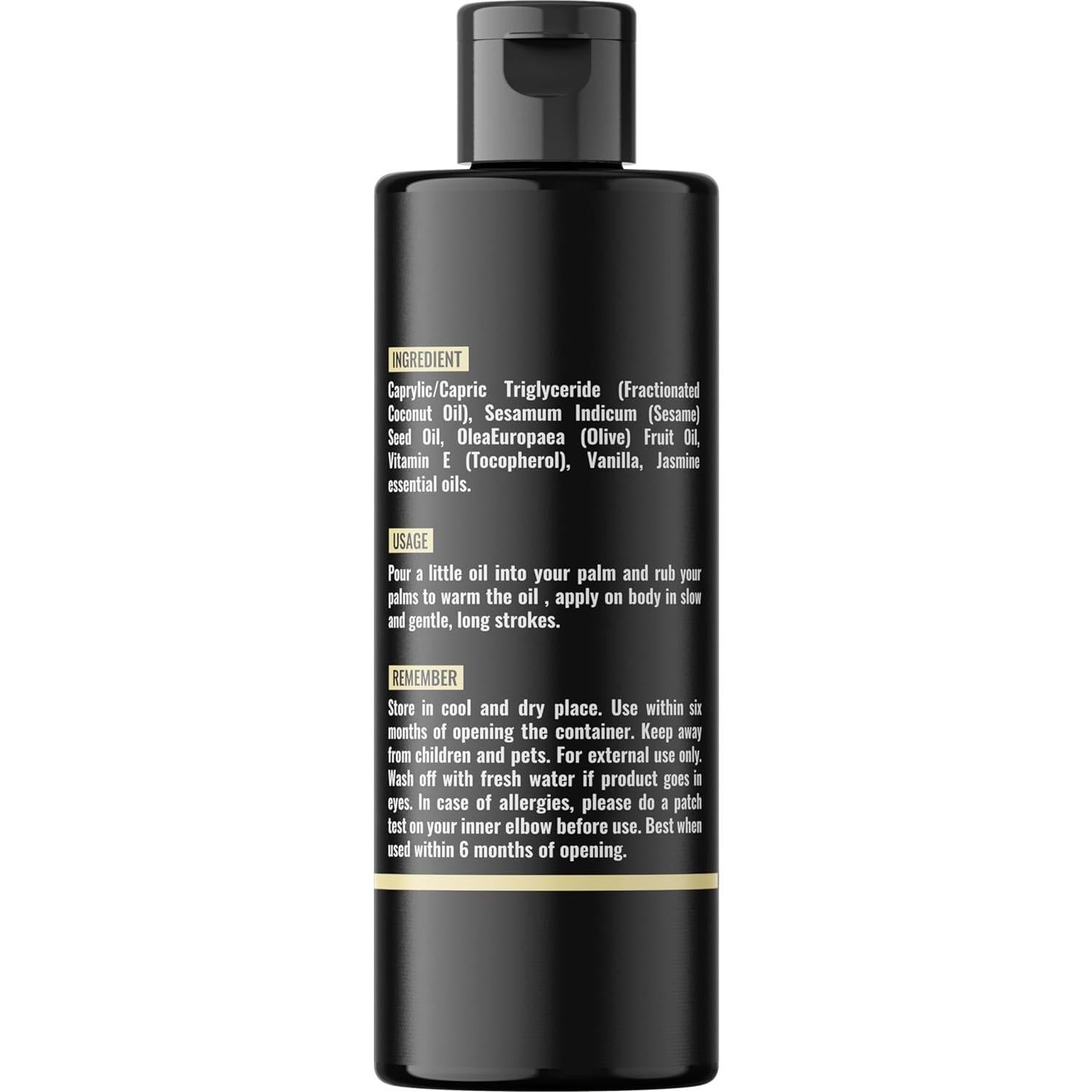 Aceite de Masaje Orgánico Steel City 120 ml Vainilla y Coco