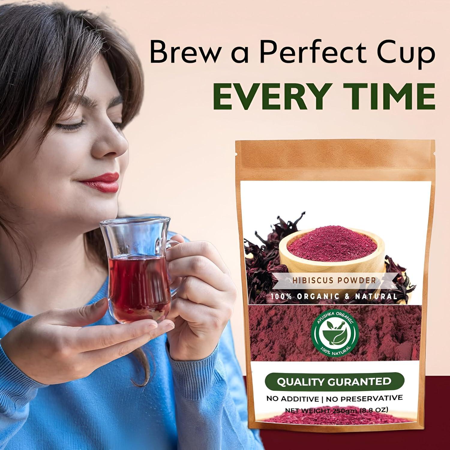 Polvo de Hibisco Ayushka Organic 250g - Cuidado del Cabello y Piel