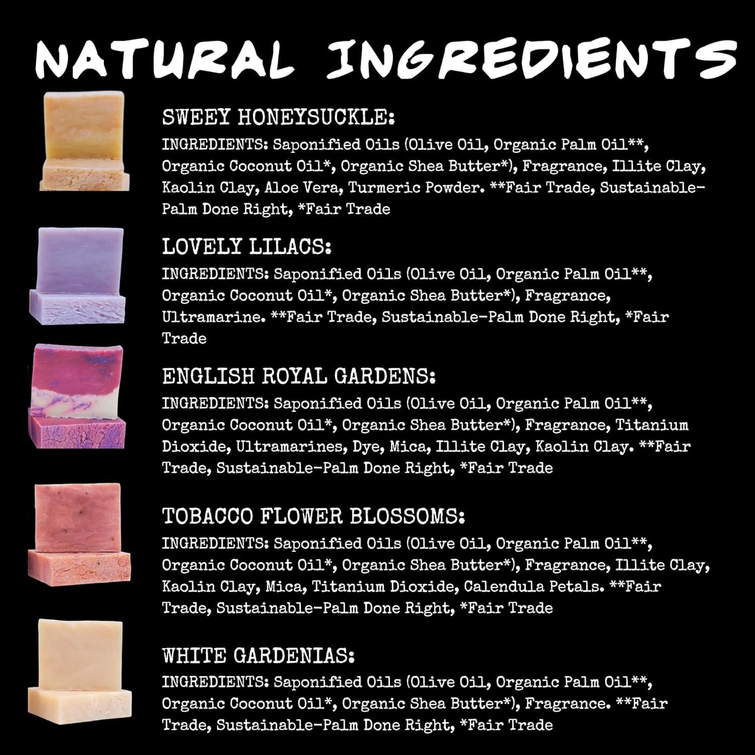 Juego de Jabones Florales Bluebyrd para Mujeres - 5 Barras Naturales